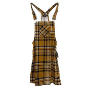 Plaid yellow and black overalls